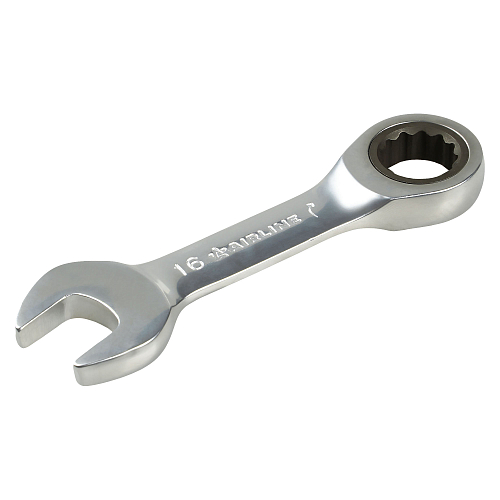 Ключ комбинированный трещоточный короткий 16мм PRO, пласт.подвес