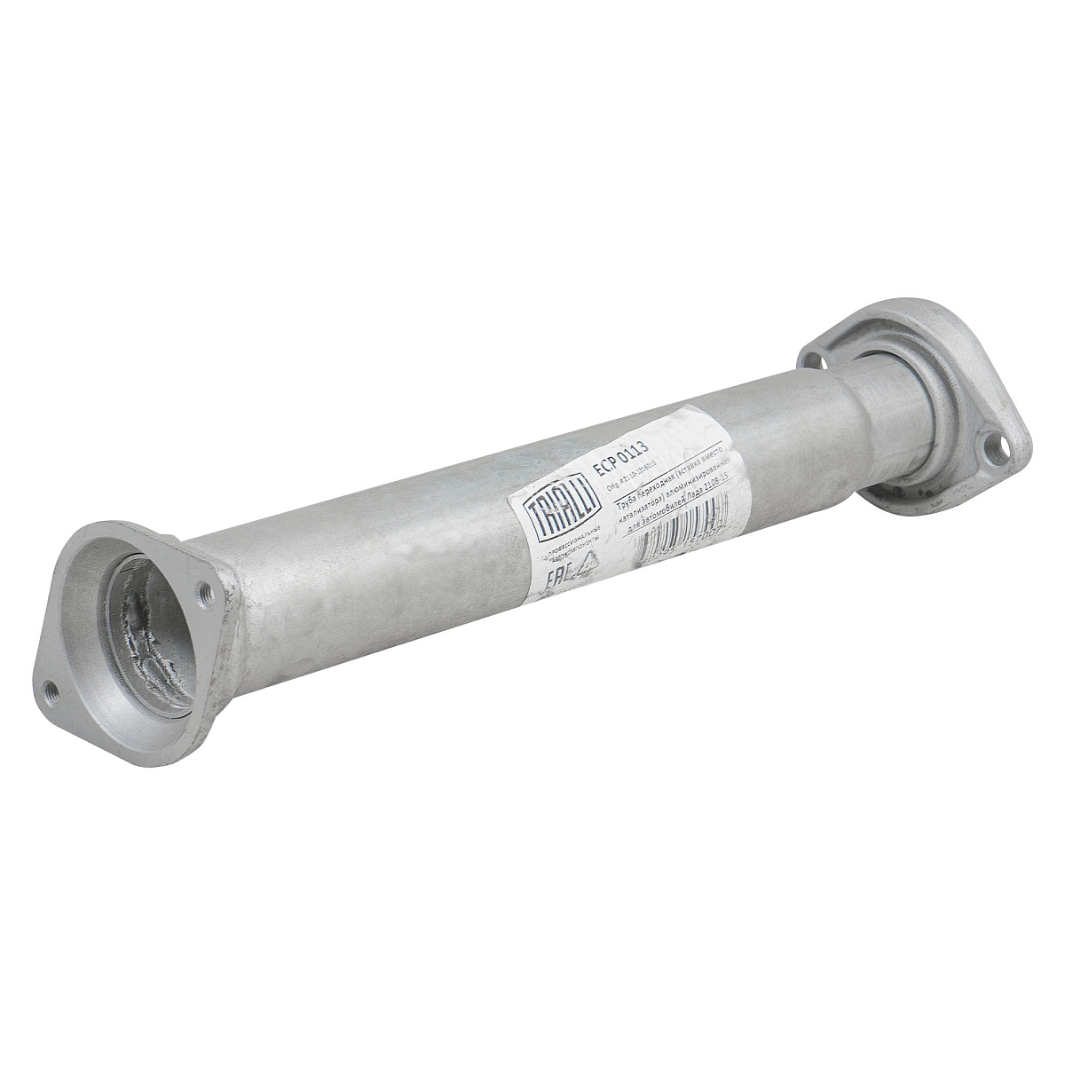 Труба переходная (вставка вместо катализатора) для автомобилей Лада 2110 d=51 (алюминизированная сталь)