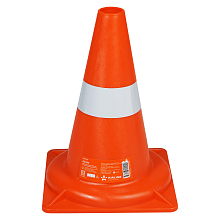 Конус дорожный 320мм, 1 световозвр.полоса, мягкий, оранжевый, МП-серия