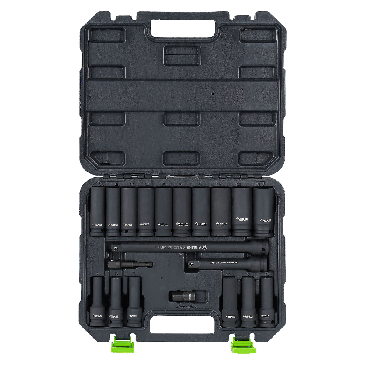 Набор головок ударных 1/2"DR L=78мм, 20пр. (8-24мм) пласт.кейс