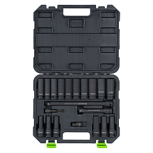 Набор головок ударных 1/2"DR L=78мм, 20пр. (8-24мм) пласт.кейс