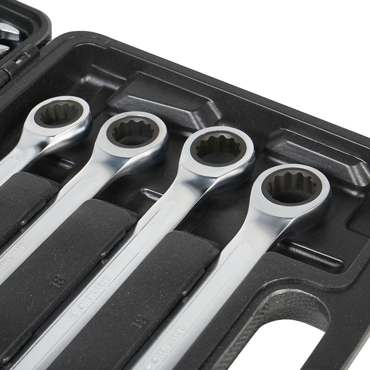 Набор ключей комбинированных трещоточных PRO 12пр. (8-19мм) пласт.кейс