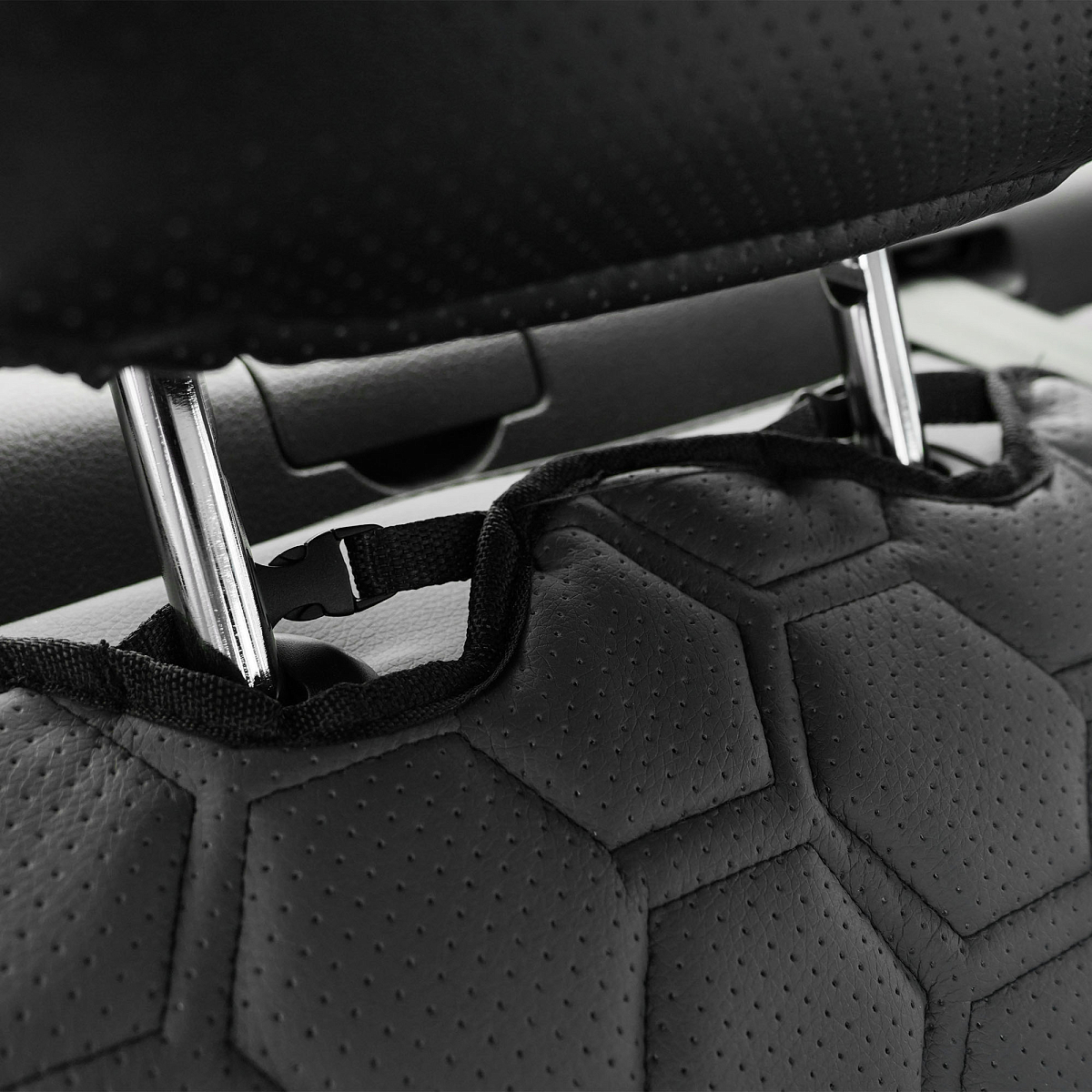 Накидка "Алькантара", задняя (3 предмета), экокожа с перфорацией, серая