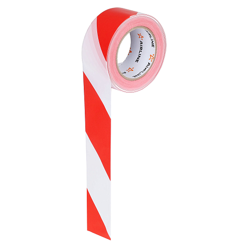 Лента сигнальная оградительная 50мм*200м, 30мкм, цвет красный/белый