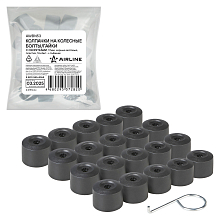 Колпачки на колесные болты/гайки с секретк. 17мм, кругл., черн.матов., пластик, 16+4шт.+съёмник