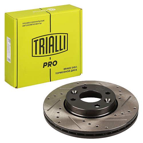 Диски тормозные для автомобилей Лада Vesta (15-) / Largus (12-) / Лада Vesta (GFL35) (25-) с ABS передний d=260 PRO (перфорированный, слотированный, окрашенный)