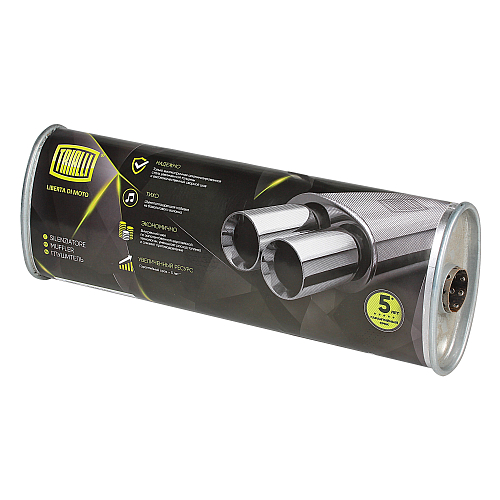 Глушитель универсальный (овальный) 97х171, L=500, d=42 (алюминизированная сталь)