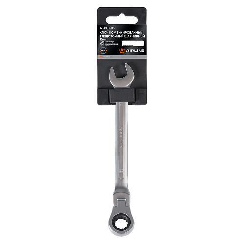 Ключ комбинированный трещоточный шарнирный 12мм PRO, пласт.подвес