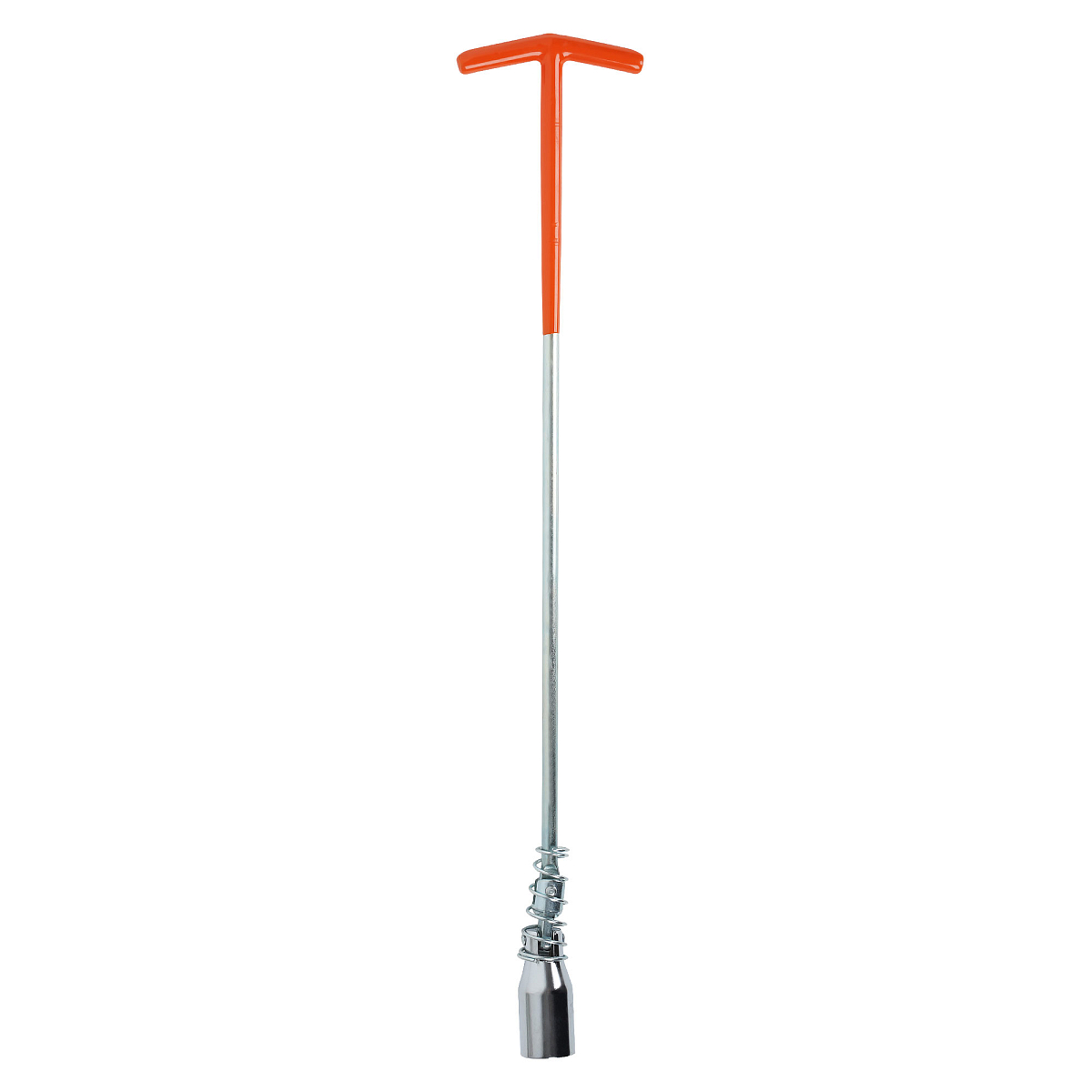 Ключ свечной Т-образный карданный 21мм, 500мм с пружиной, резиновый фиксатор