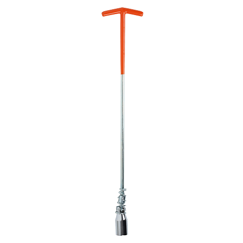 Ключ свечной Т-образный карданный 21мм, 500мм с пружиной, резиновый фиксатор