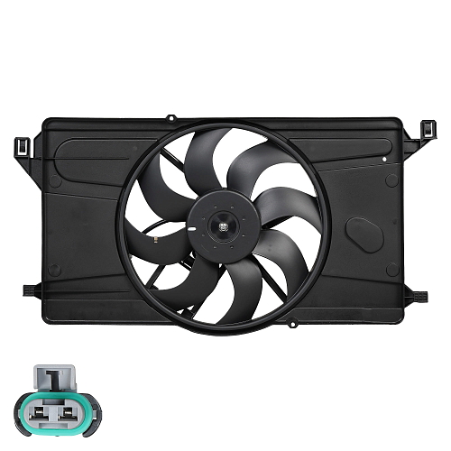 Электровентилятор охлаждения для автомобилей Focus II (03-) 1.4i/1.6i (с кожухом)