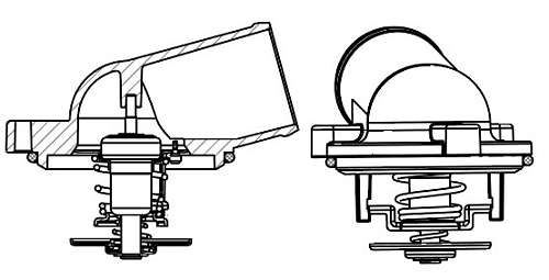 Термостат для автомобилей SsangYong Kyron (05-)/Actyon (05-) 2.3i (87°С) (c корпусом)