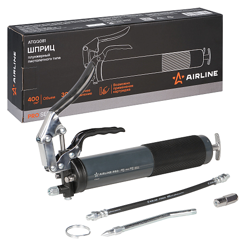 Шприц плунжерный пистолетного типа 400см3 PRO клапан уд воздуха (возможно примен картриджа)