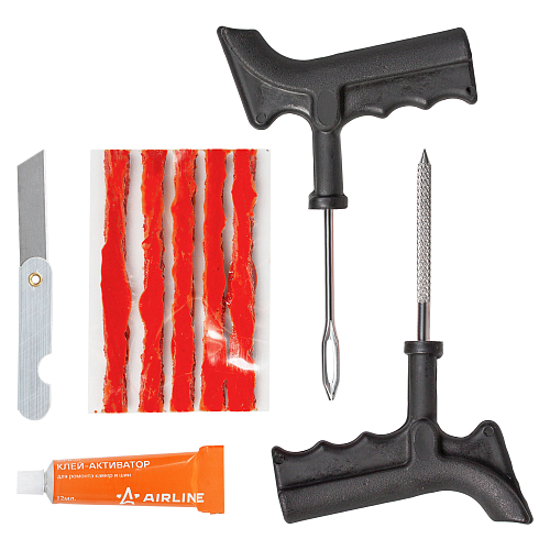 Ремкомплект для б/к шин пистолетные ручки (клей, шило для жгута,шило-напильник, жгуты 5 шт.)