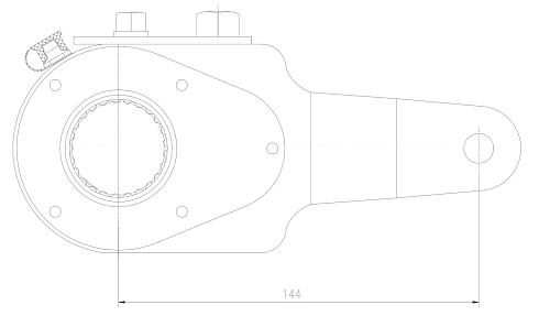 Рычаг тормоза регулировочный механический (трещотка) для автомобилей МАЗ задний левый (эвольвентный шлиц)