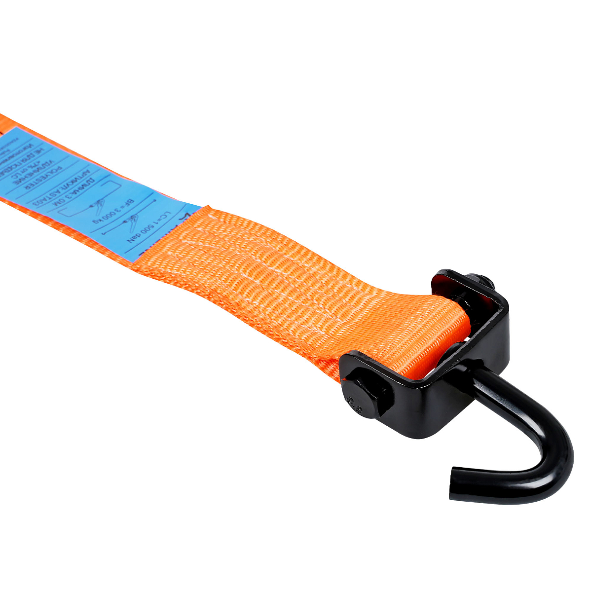 Ремень крепления автовозный с храповиком и резиновым контроллером 4 т, 3 м