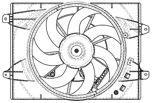 Электровентилятор охлаждения для автомобилей Chery Tiggo 8 Pro (21-)/Exeed LX (22-) 1.6T/2.0T (с кожухом)