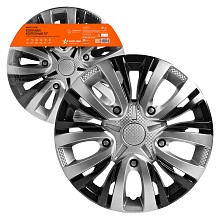 Колпаки колесные 13" "Лион Т ", серебристый/черный, карбон, компл. 2 шт.