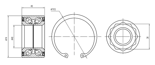 Ремкомплект ступицы передней для автомобиля Skoda Octavia (96-)