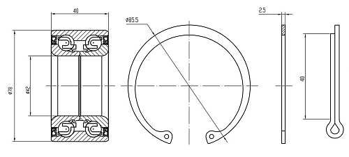 Ремонтный комплект ступицы передней для автомобиля Kia Cee'd (06-)/Cerato (09-)/Soul (09-)