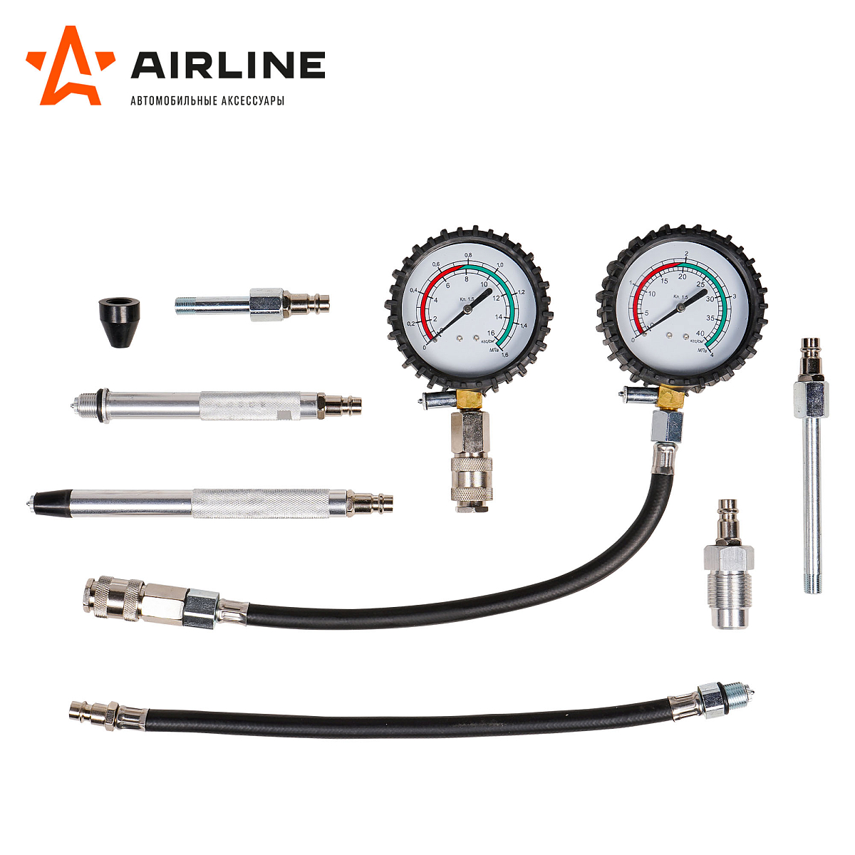 Компрессометр для бензиновых и дизельных двигателей PRO, набор 11пр., пласт кейс