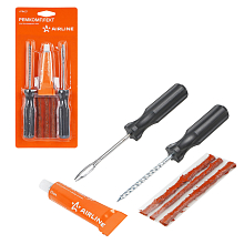 Ремкомплект для б/к шин прямые ручки (клей, шило для жгута, шило спиральное, жгуты 3 шт.)