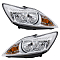 Фары для автомобилей Ford Focus II (05-) (головного света) рестайлинг, галоген, электрический корректор., цвет рамы: хром, комплект: левая и правая (2 штуки)