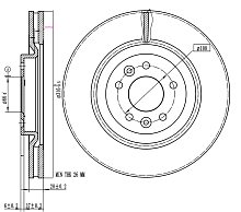 Диски тормозные для автомобилей Exeed VX (21-) передний d=316 окрашенный