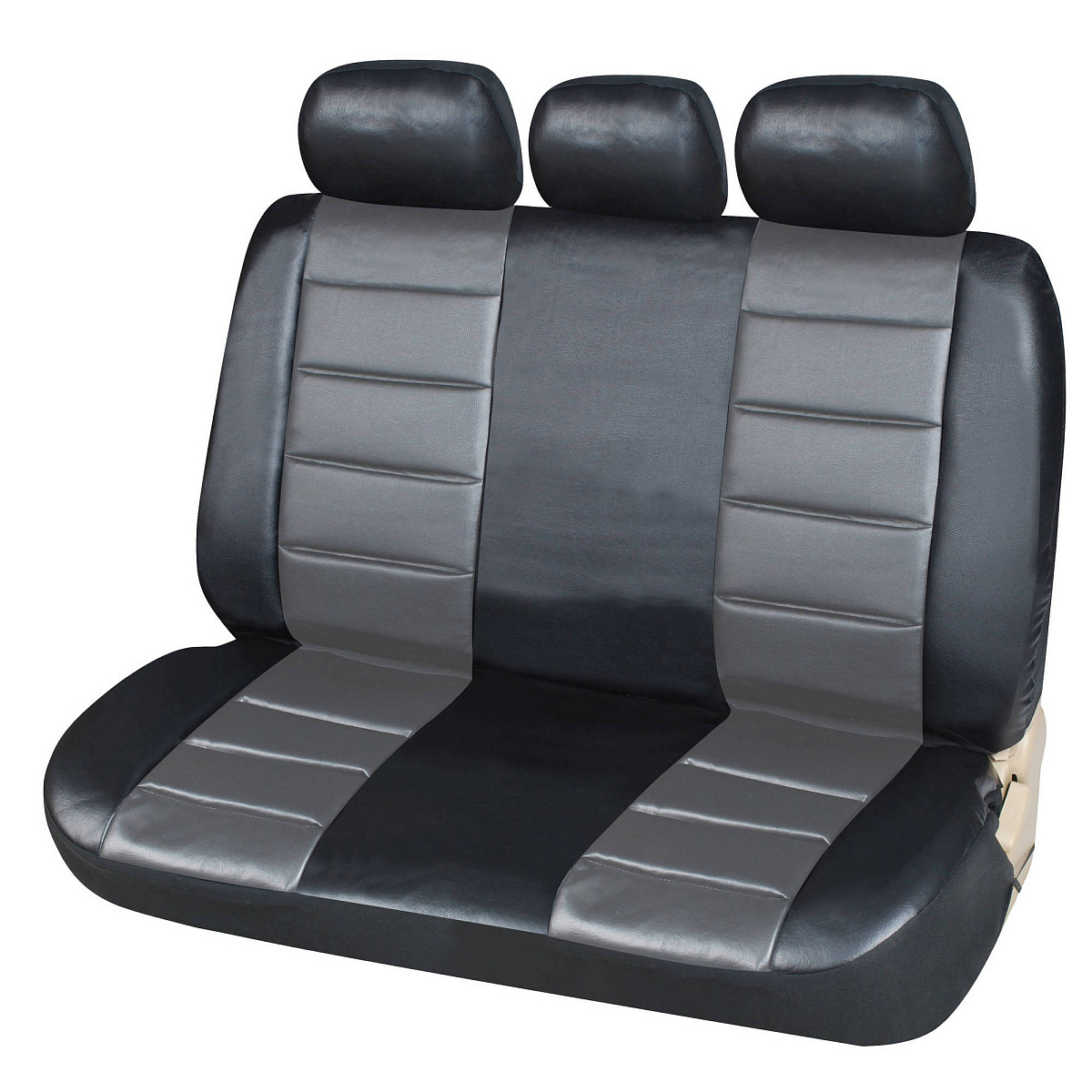 Чехлы для сидений универсальные "PREMIER", 11 пред., повыш. комфорт, иск.кожа, черн./сер.