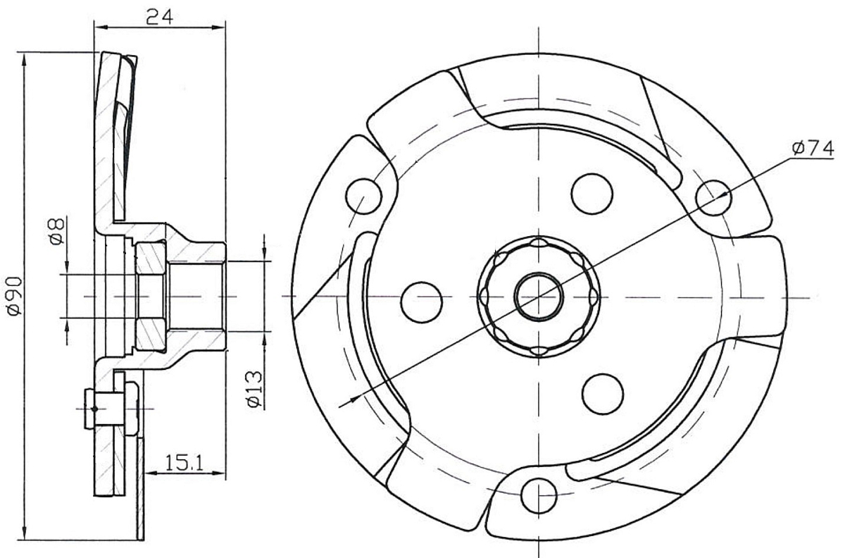 Пластина срывная муфты компрессора кондиционера для автомобилей Skoda Octavia A5 (04-) (Тип Sanden)