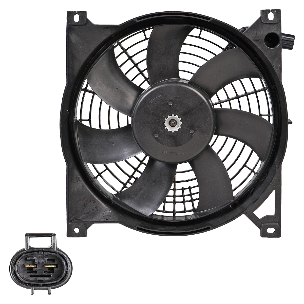 Электровентилятор кондиционера для автомобилей Лада Гранта/Datsun on-Do (с кожухом)