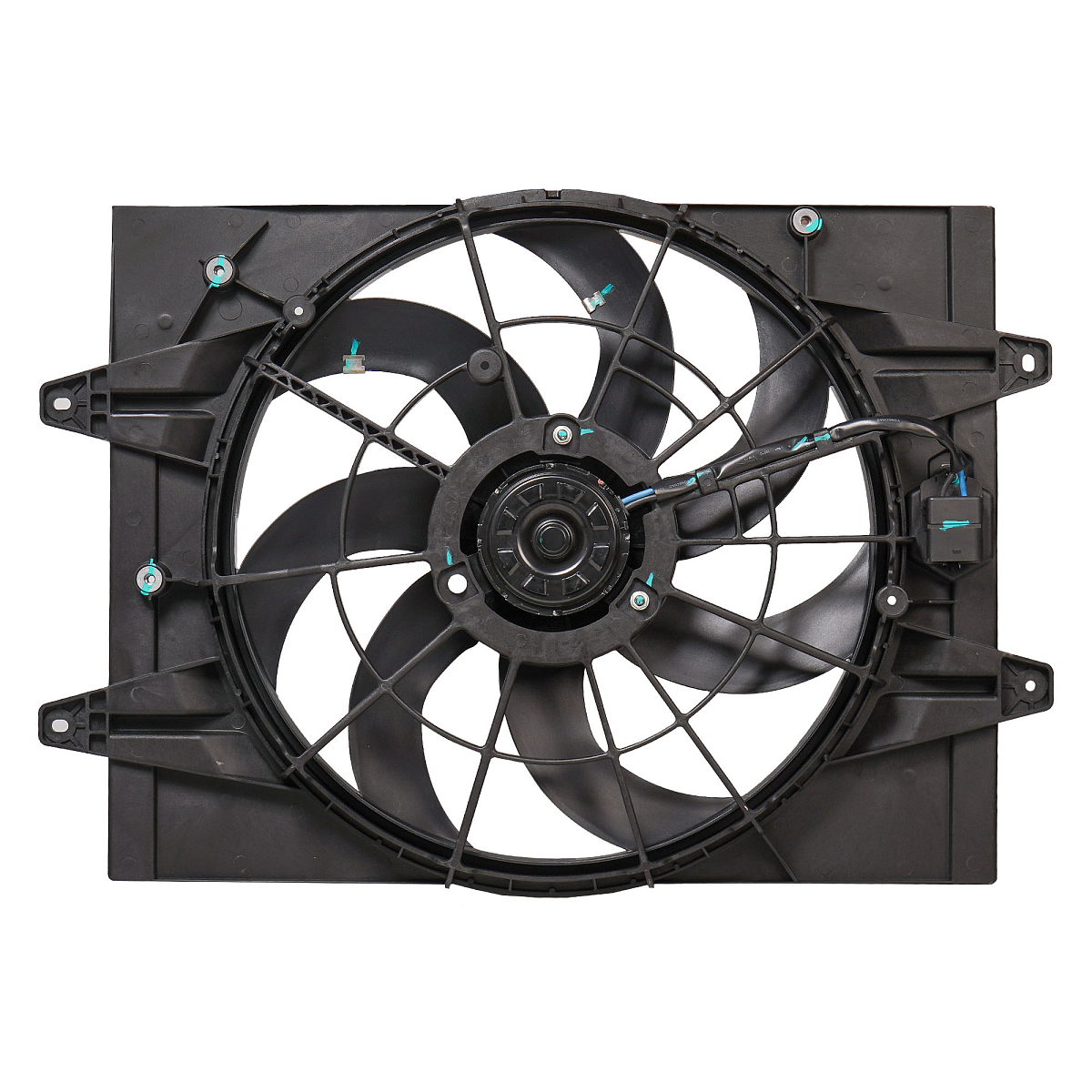 Электровентилятор охлаждения для автомобилей Chery Tiggo 4 Pro (19-)/Tiggo 7 Pro (20-)/Exeed LX (19-)/TXL (19-) 1.5T/1.6T (с кожухом)