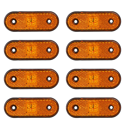 Огонь габаритный светодиодный, 12/24В, оранжевый, съемный кронштейн, комплект 8 шт. МП-серия