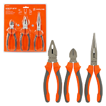 Набор ШГИ 3пр. (бокорезы 160мм, длинногубцы 200мм, пассатижи 180мм) блистер