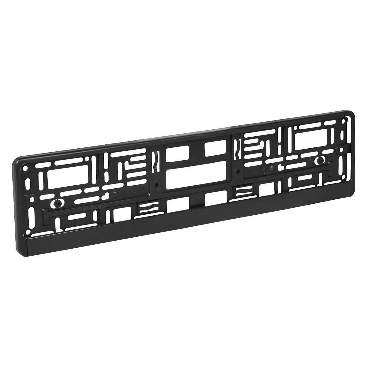 Рамка под номерной знак (без надписи) с нижней запорной планкой, черная