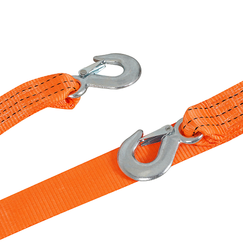 Трос VIP буксировочный усиленный (лента) 5 т, 5 м, 2 крюка, с мешком