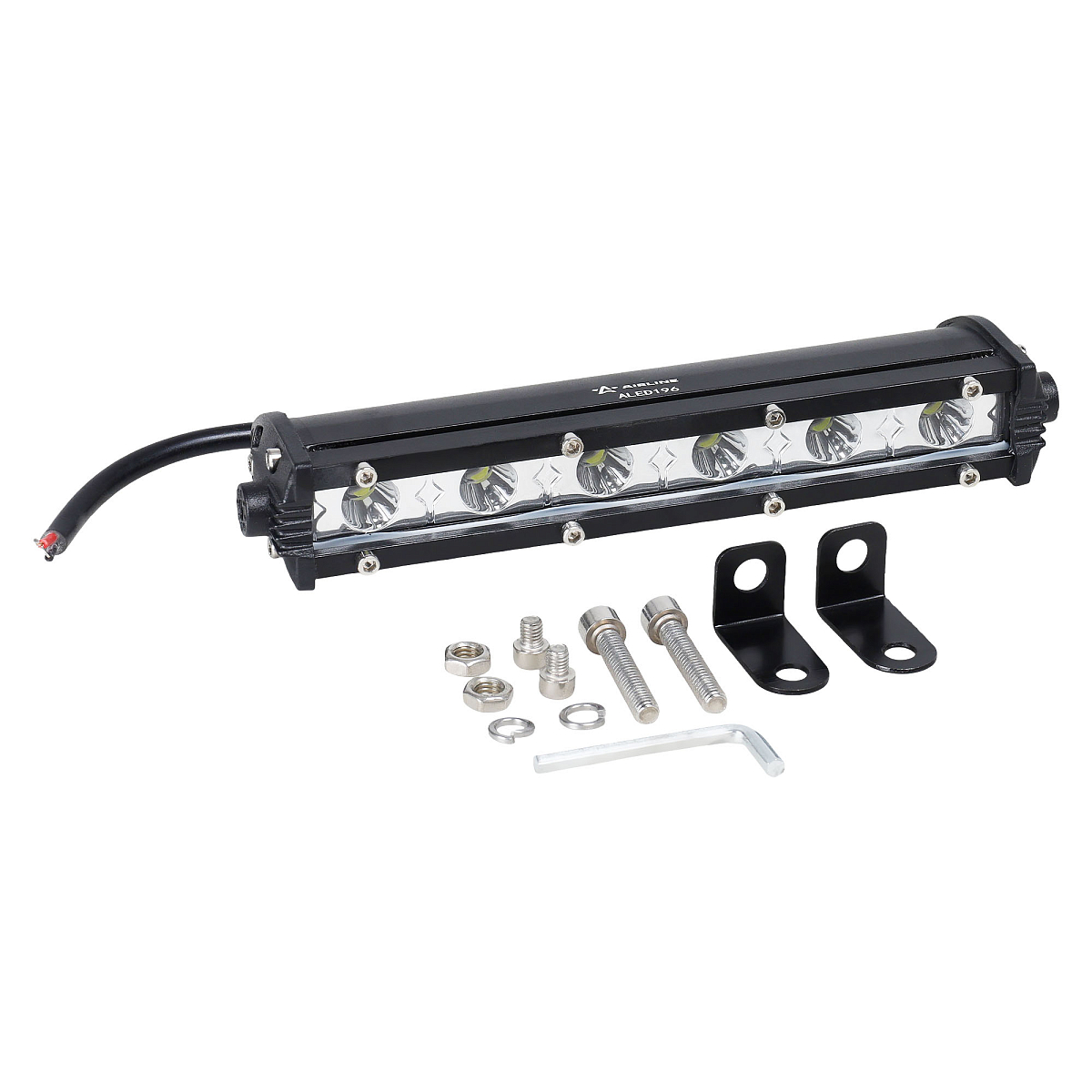 Фара (балка) светодиодная однорядная, 6LED, дальний свет, 9Вт, 186x30x47мм, 12/24В МП-серия