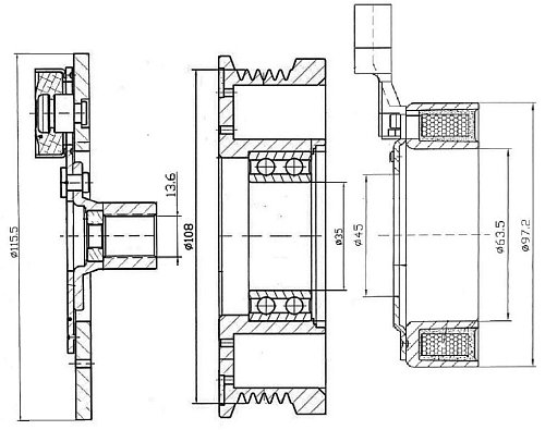 Муфта электромагнитная компрессора кондиционера для автомобилей Focus II (05-) 1.4i/1.6i