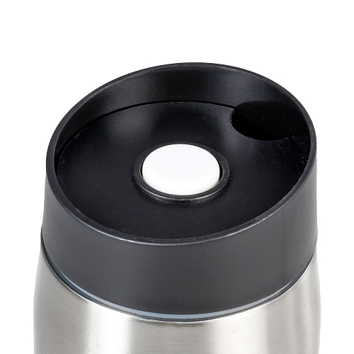 Термокружка с клапаном, 380 мл., металлик