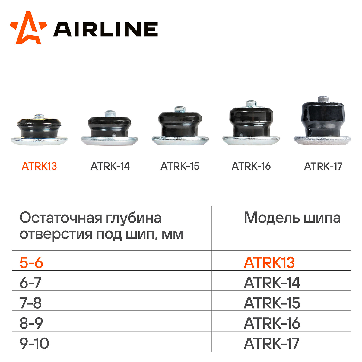 Шипы ремонтные 6 мм, 100 шт. в пакете со стикером