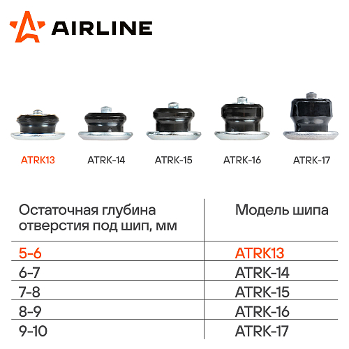 Шипы ремонтные 6 мм, 100 шт. в пакете со стикером