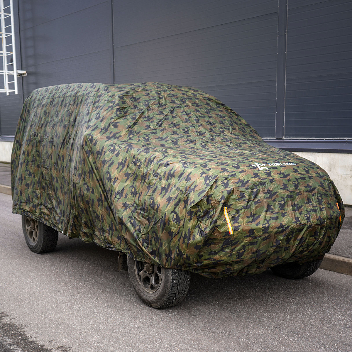 Чехол-тент на автомобиль защитный, XL(500*195*160см, молния для двери, летний камуфляж