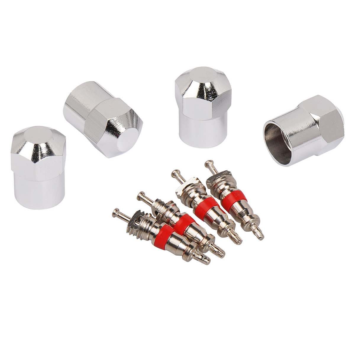 Ремкомплект для вентилей (4 золотника, 4 металл.колп.) в пакете