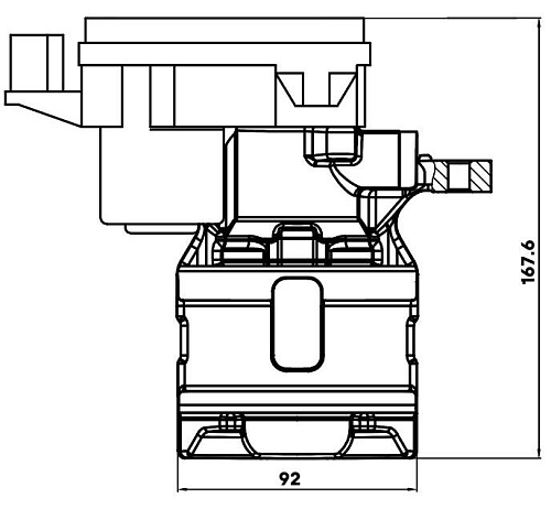 Суппорт тормозной для автомобилей Geely Monjaro (21-) задний правый d=38мм (автомобиль с электродвигателем стояночного тормоза)
