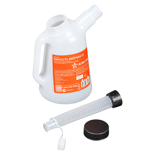 Емкость (лейка) мерная PRO 1л пластиковая для масла и тех. жидк., резьб. крышка