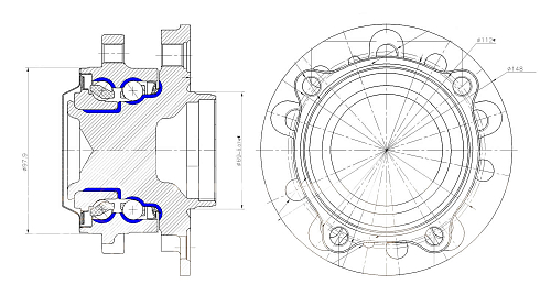 Ступица передняя в сборе с подшипником для автомобиля Mercedes E (W213) (16-)/C (W205) (14-)