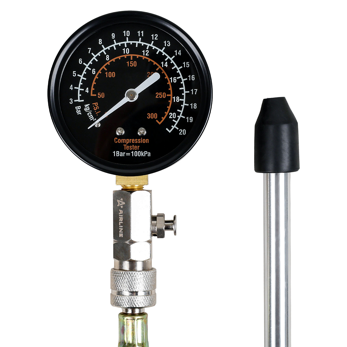 Компрессометр для бензиновых двигателей PRO, набор 3пр., кейс