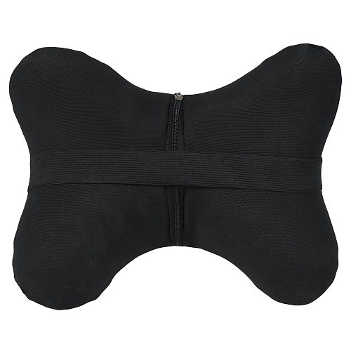 Подушка-косточка на подгол."Алькантара", ткань, 1 шт., черная