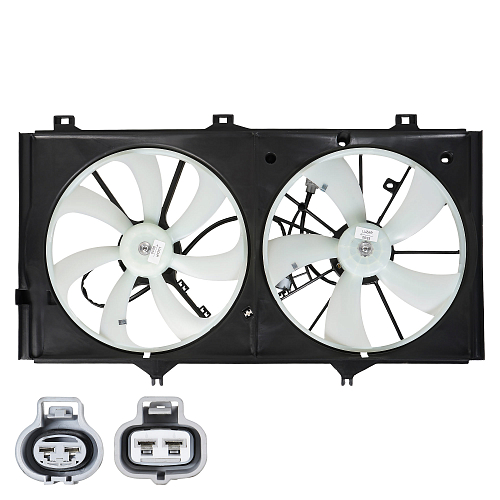 Электровентилятор охлаждения для автомобилей Toyota Camry (XV40) (07-) 3.5i (2 вент.) (с кожухом)