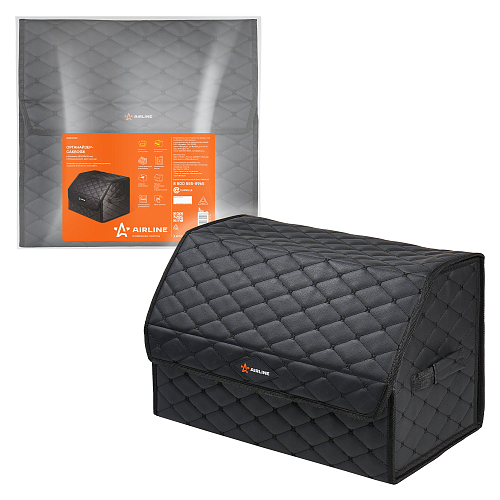 Органайзер-саквояж в багажник (55*30*35 см), стёганный ромб, цвет черный, МП-серия